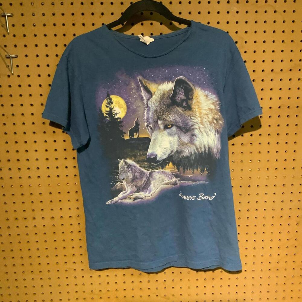 Men's Blue Wolf Graphic Tee by [Unknown Brand]